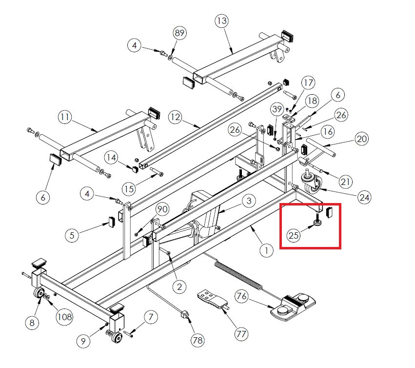 03060 - Replacement Glide Leveler Base (2) for Armedica AM Series Tables (Includes Shipping)